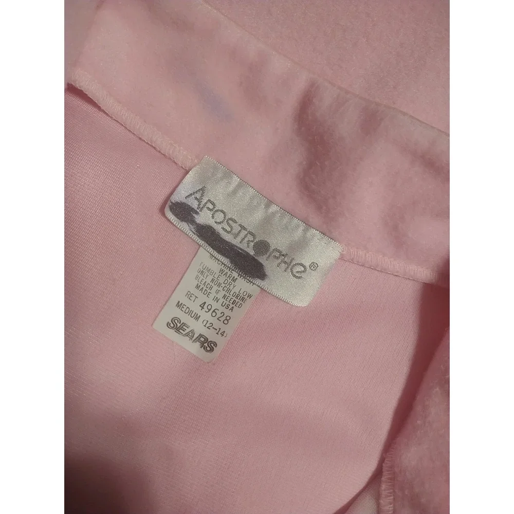 Apostrophe Robe Ladies‎ M(12-14) Pink Lace Button Down Long Sleeve Soft Sleep